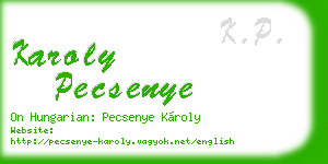karoly pecsenye business card
